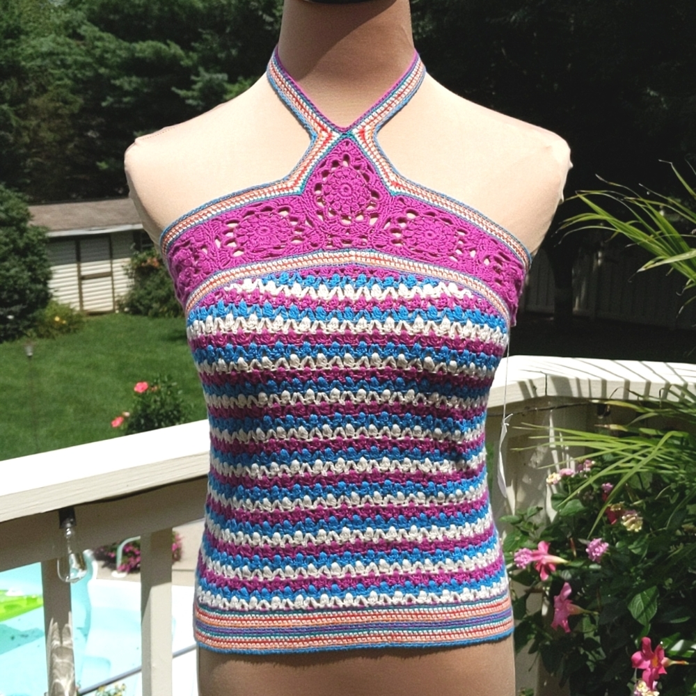 Moda International for Victoria's Secret Crochet Top, S, NWT